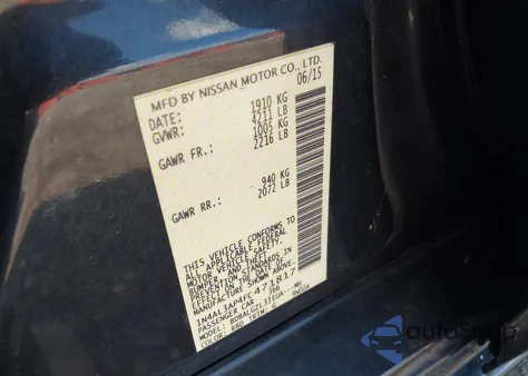 2015 Nissan Altima 2.5 S z USA, uszkodzony, nr VIN 1N4AL3AP4FC471817